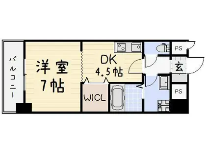 サンルーヴル(1DK/6階)の間取り写真