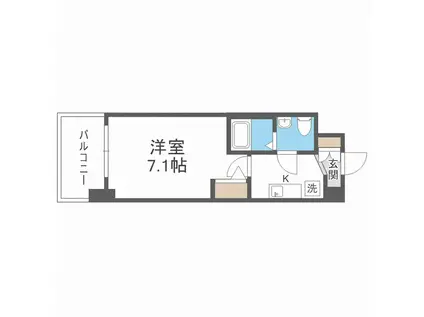 セレニテ福島カルム(1K/7階)の間取り写真