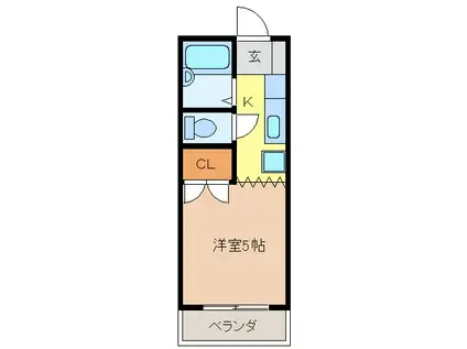 ハイツニシール(ワンルーム/1階)の間取り写真