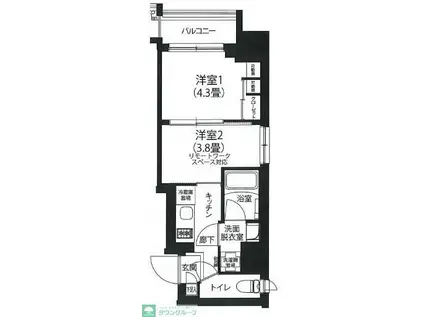 アイルプレミアム駒込(2K/9階)の間取り写真