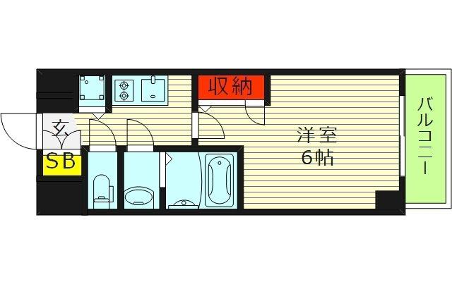 エスリード京橋ウエスト(1K/9階)の間取り写真