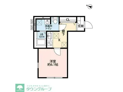 CARINO7(1K/2階)の間取り写真