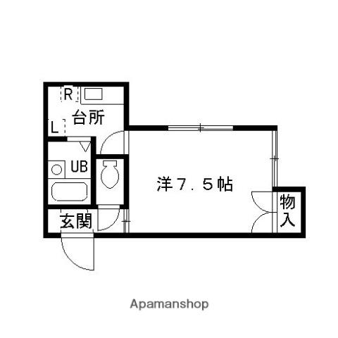ベルジュ犀川(1K/2階)の間取り写真