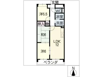 グラフィージュ(3LDK/1階)の間取り写真