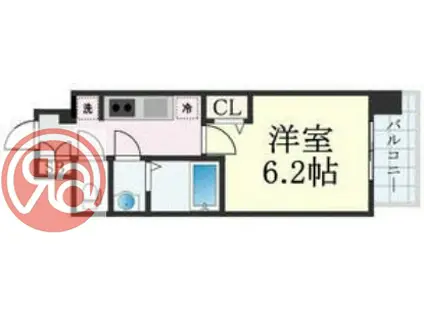 プレサンス難波デヴァンテ(1K/6階)の間取り写真