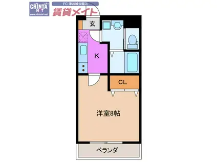 ZERO3(1K/1階)の間取り写真