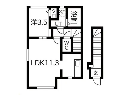 コモド山家(1LDK/2階)の間取り写真