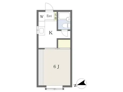 ジュネパレス島II(1K/2階)の間取り写真