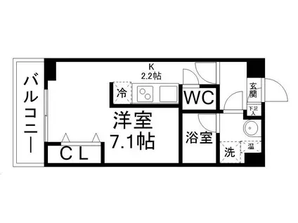 SPRING FIELD MIYAMACHI II(1K/3階)の間取り写真