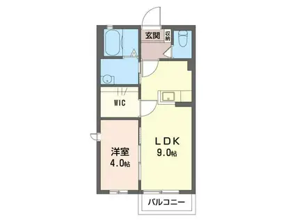 シャーメゾン実咲弐番館(1LDK/1階)の間取り写真