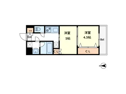 日神デュオステージ大島(2K/8階)の間取り写真