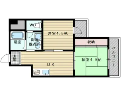 アローハイツ(2DK/5階)の間取り写真