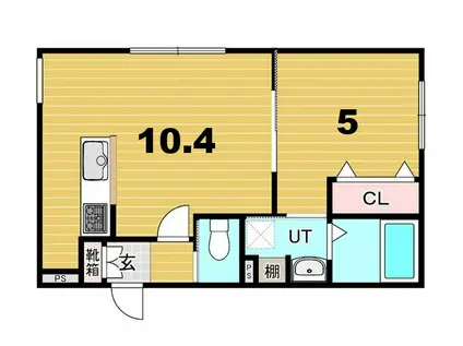 ヴィアルCITY恵庭(1LDK/4階)の間取り写真
