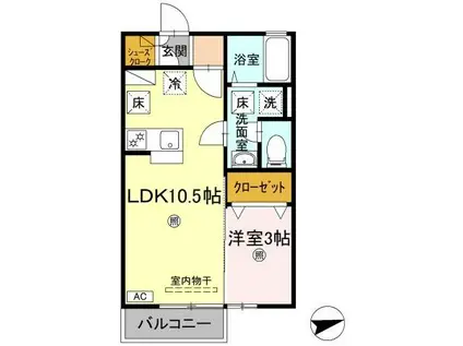 パークサウス(1LDK/1階)の間取り写真