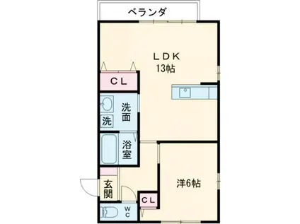 COURT MATSU(1LDK/2階)の間取り写真