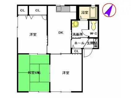 フレグランスB(3DK/1階)の間取り写真