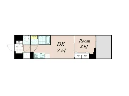プロヴィスタ京都西院(1DK/7階)の間取り写真