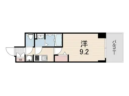 プレサンス神戸セレスティア(1K/7階)の間取り写真