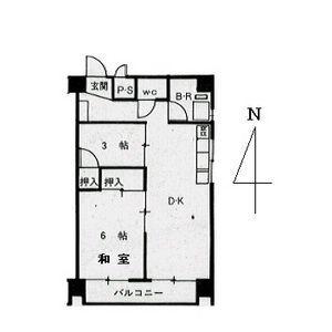 豊国ビル(1LDK/6階)の間取り写真