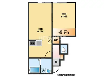 I BASE AINO I(1LDK/1階)の間取り写真