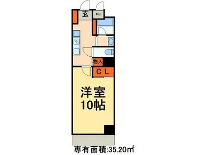 アンジュフローリア(1K/3階)の間取り写真