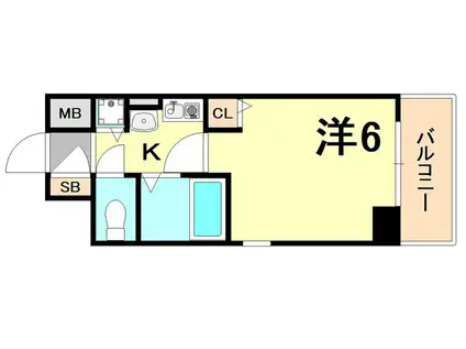 エステムコート神戸県庁前II(1K/3階)の間取り写真