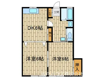 ヴァンベール仲町(2DK/1階)の間取り写真