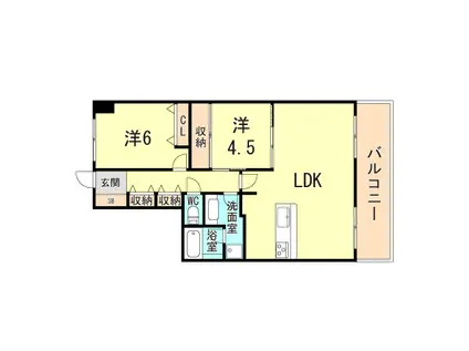 アルファステイツ朝霧丘(3LDK/3階)の間取り写真