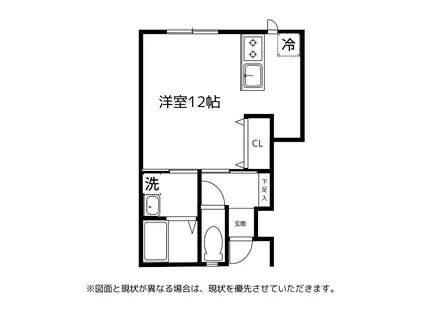 アクア五福6区(ワンルーム/1階)の間取り写真