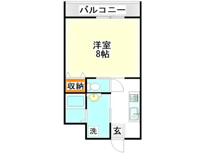 HWT横田(1K/2階)の間取り写真