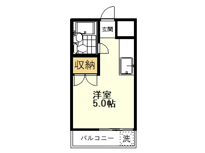 レイクハウス国立(ワンルーム/2階)の間取り写真