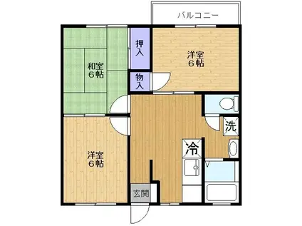 プラザステージA(3DK/2階)の間取り写真