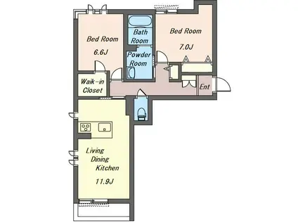 CONTRAIL(2LDK/1階)の間取り写真