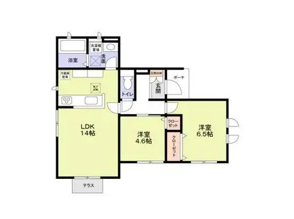 ハーベスト十番館(2LDK/1階)の間取り写真