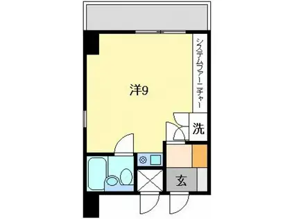 ライオンズマンション京橋(ワンルーム/4階)の間取り写真