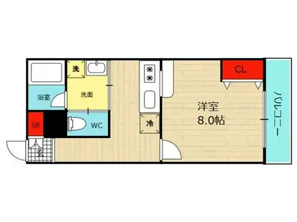 ハイム8848(1K/6階)の間取り写真