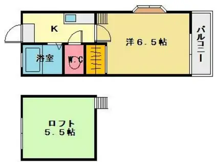 エミネンス井尻(1K/2階)の間取り写真