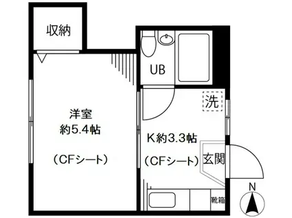 新井ハイツ(1K/1階)の間取り写真