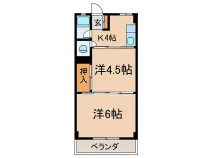 マンション千代(2K/1階)の間取り写真