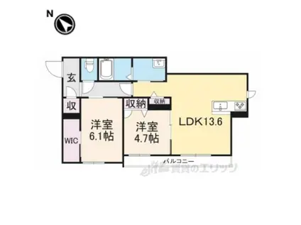 RESIDENCE KURAJI(2LDK/2階)の間取り写真