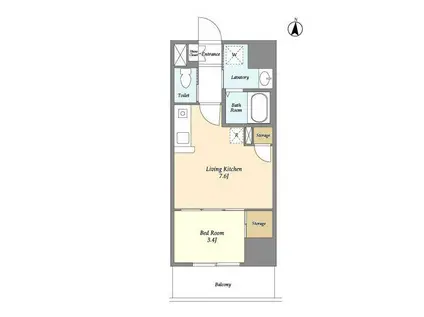 アクシーズタワー川口VIII(1DK/3階)の間取り写真