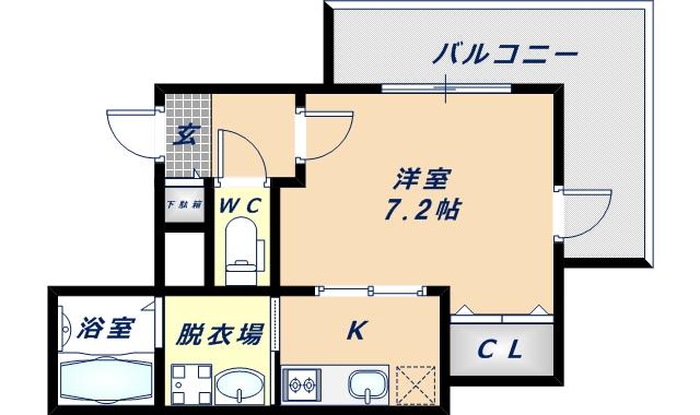 ビューティーセゾン華(1K/5階)の間取り写真