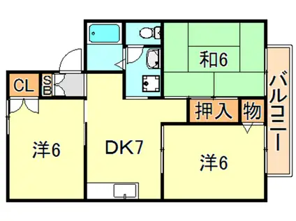 カサデルエスタ(3DK/1階)の間取り写真