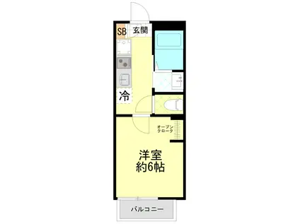 ラテ横浜(1K/2階)の間取り写真
