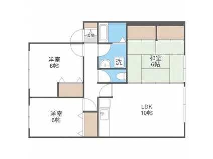 ステラ柏原I B棟(3LDK/1階)の間取り写真