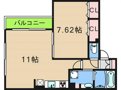 MAISON ESPOIR(1LDK/1階)の間取り写真