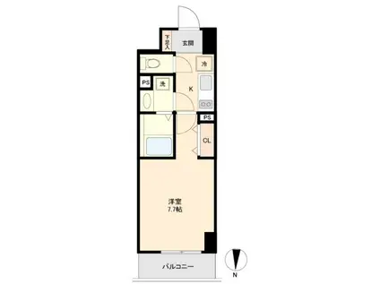 リテラス森下(1K/5階)の間取り写真