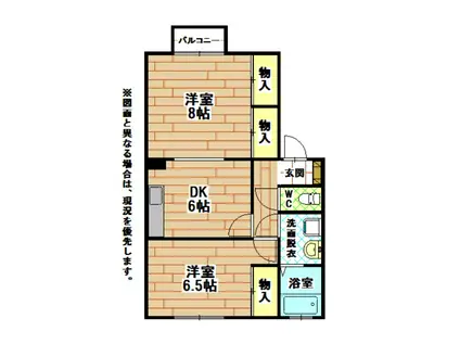 フリーダム谷口(1LDK/2階)の間取り写真