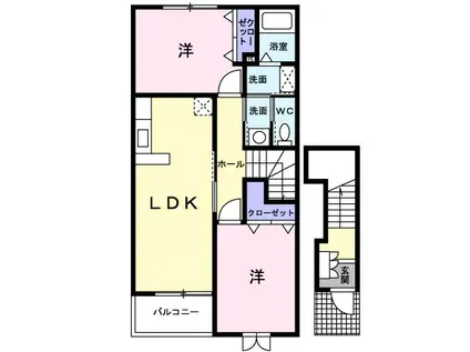 グレイスFUJI II(2LDK/2階)の間取り写真