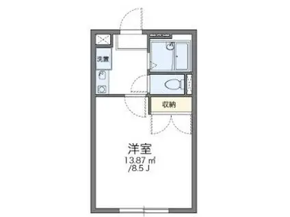 レオパレスツツミ28(1K/2階)の間取り写真